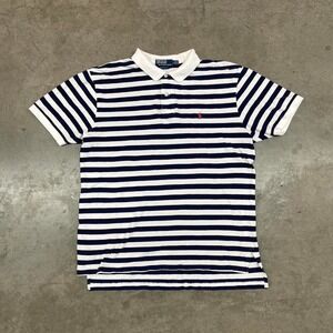 Polo Ralph Lauren polo Navy and white striped Vintage Mens Size L